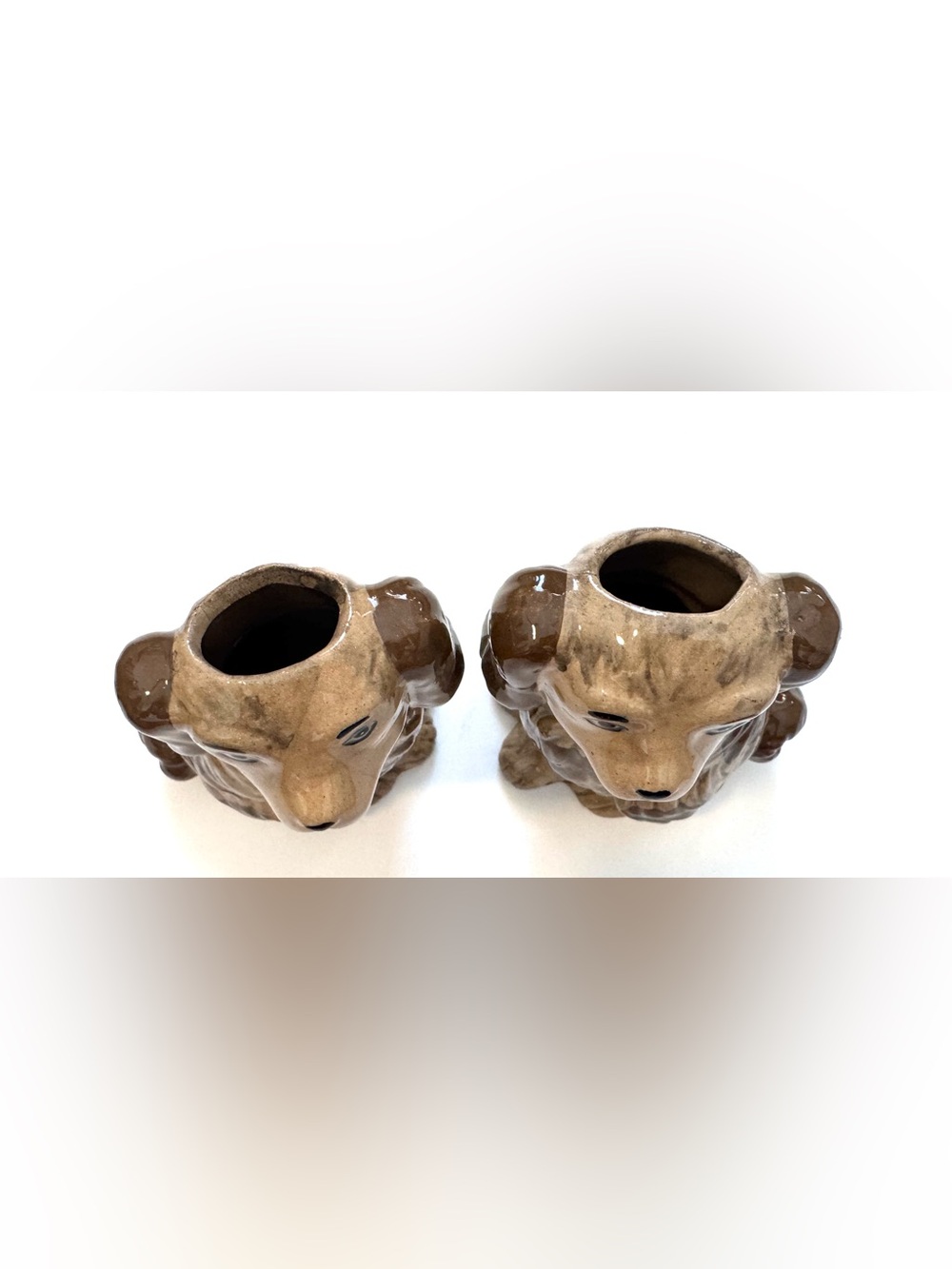 Vintage Inspired Set of Two English Staffordshire Dog Planters - Picture 2 of 4